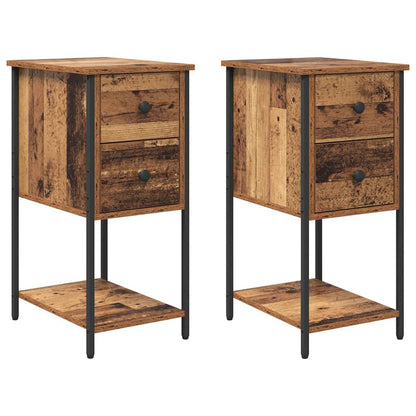 vidaXL Nachttisch 2 pcs Altholz 32 x 42 x 70 cm Holzwerkstoff