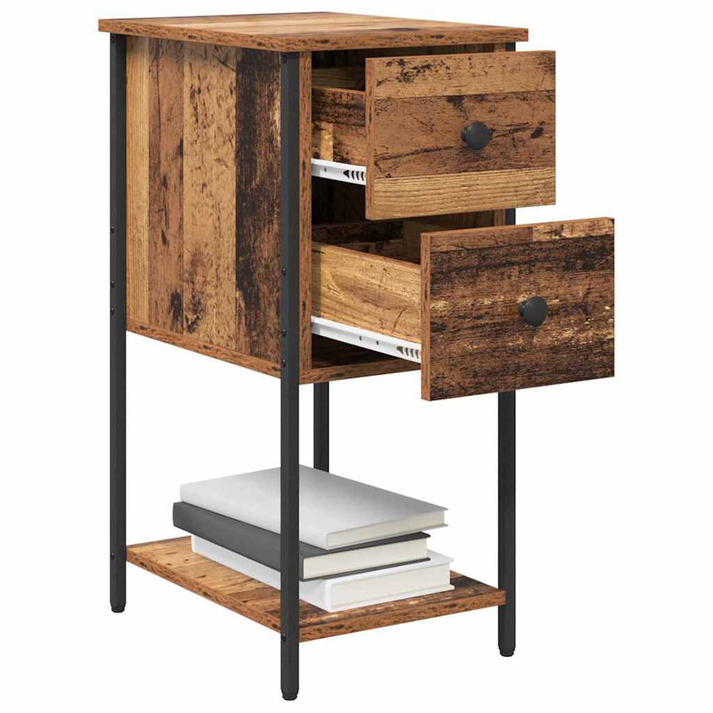 vidaXL Nachttisch 2 pcs Altholz 32 x 42 x 70 cm Holzwerkstoff