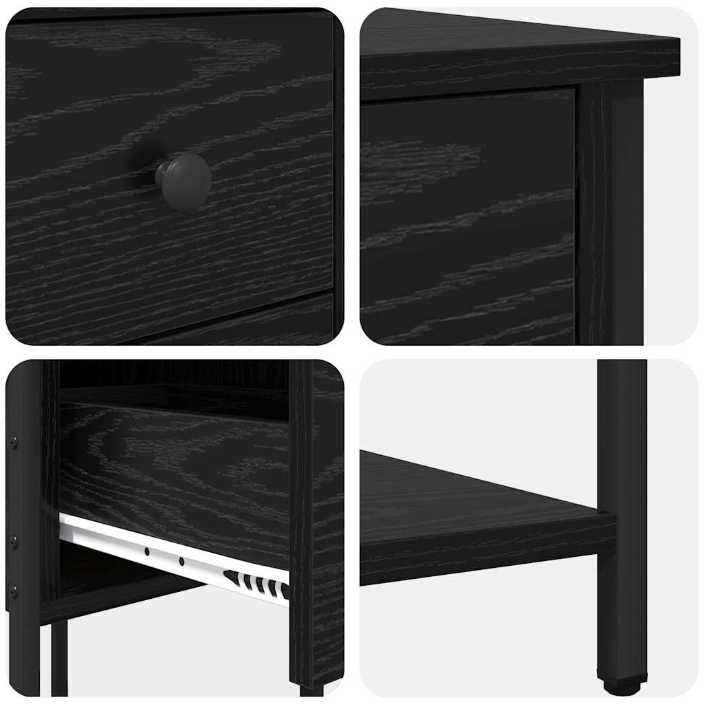 vidaXL Nachttisch Schwarze Eiche 32 x 42 x 70 cm Holzwerkstoff