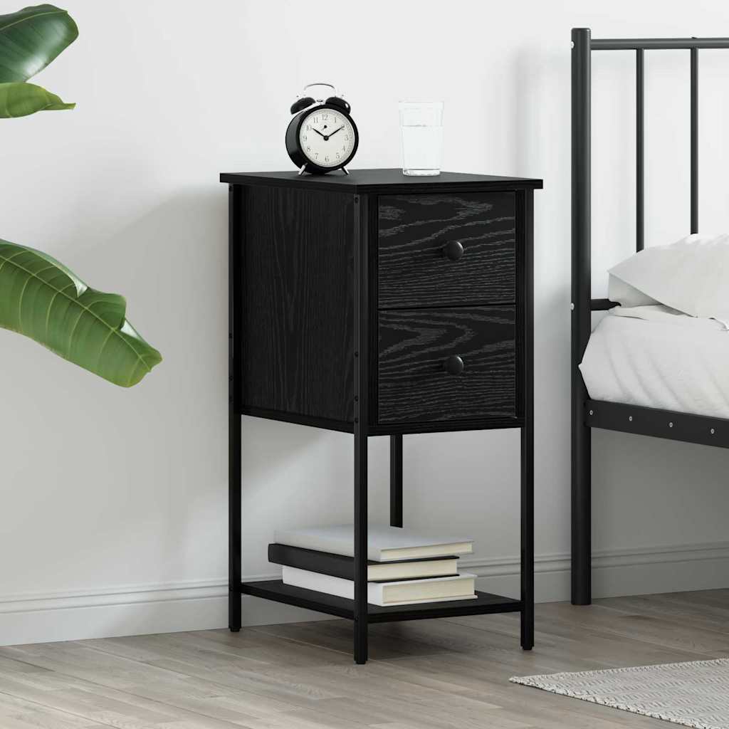 vidaXL Nachttisch Schwarze Eiche 32 x 42 x 70 cm Holzwerkstoff