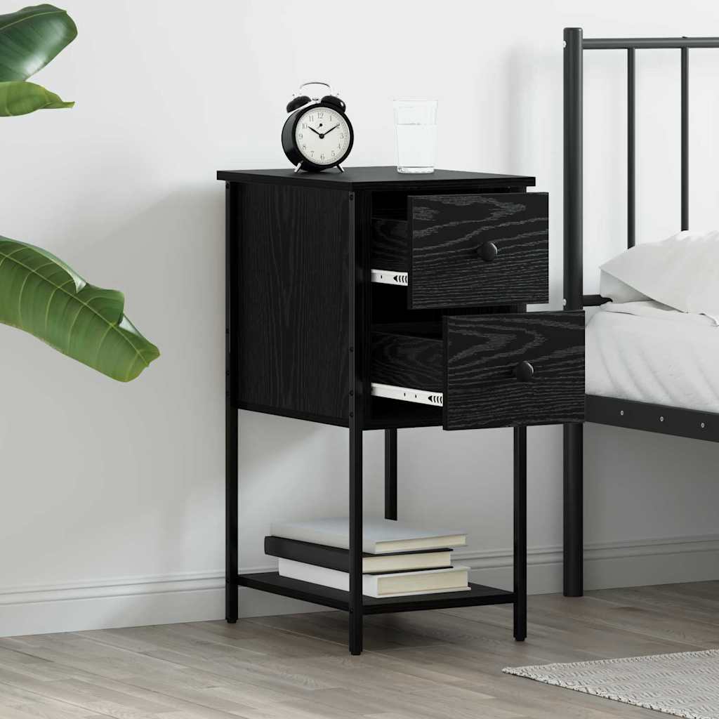 vidaXL Nachttisch Schwarze Eiche 32 x 42 x 70 cm Holzwerkstoff