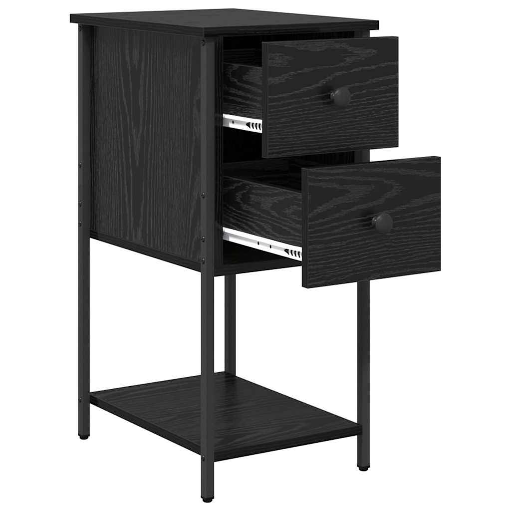 vidaXL Nachttisch 2 pcs Schwarze Eiche 32 x 42 x 70 cm Holzwerkstoff