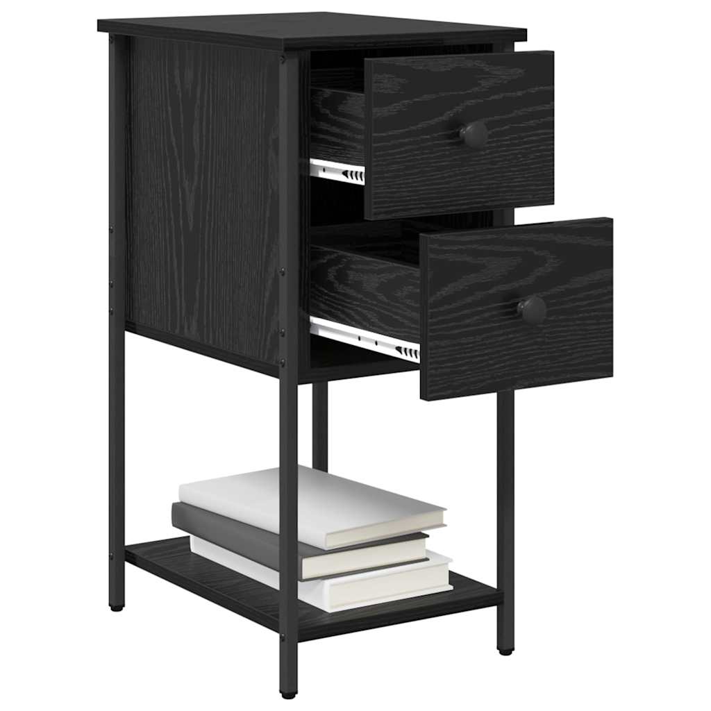vidaXL Nachttisch 2 pcs Schwarze Eiche 32 x 42 x 70 cm Holzwerkstoff