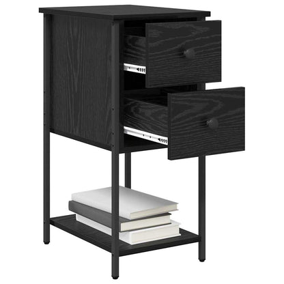 vidaXL Nachttisch 2 pcs Schwarze Eiche 32 x 42 x 70 cm Holzwerkstoff