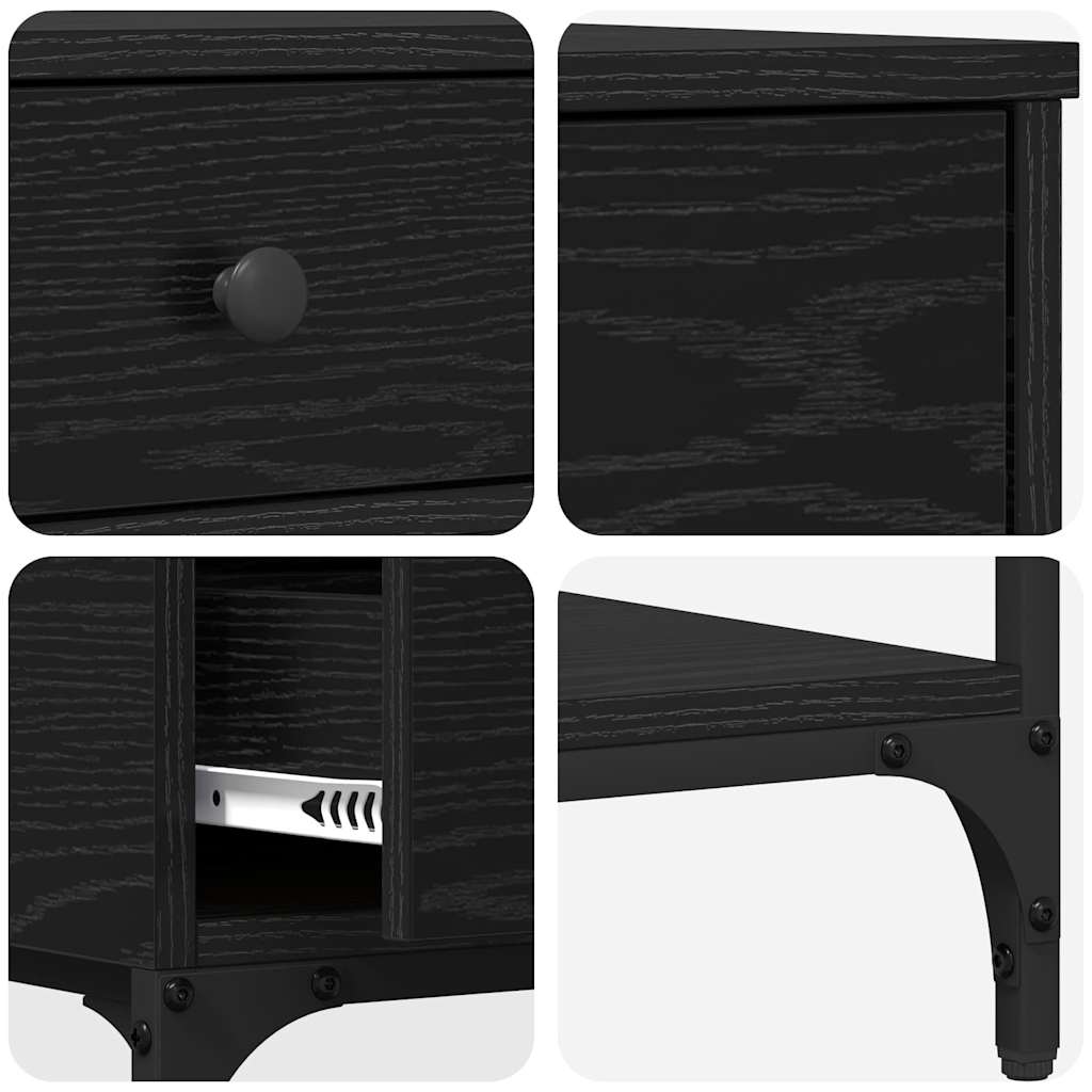 vidaXL Konsolentisch mit Regal Schwarz Eichen-Optik 75 x 34.5 x 75 cm