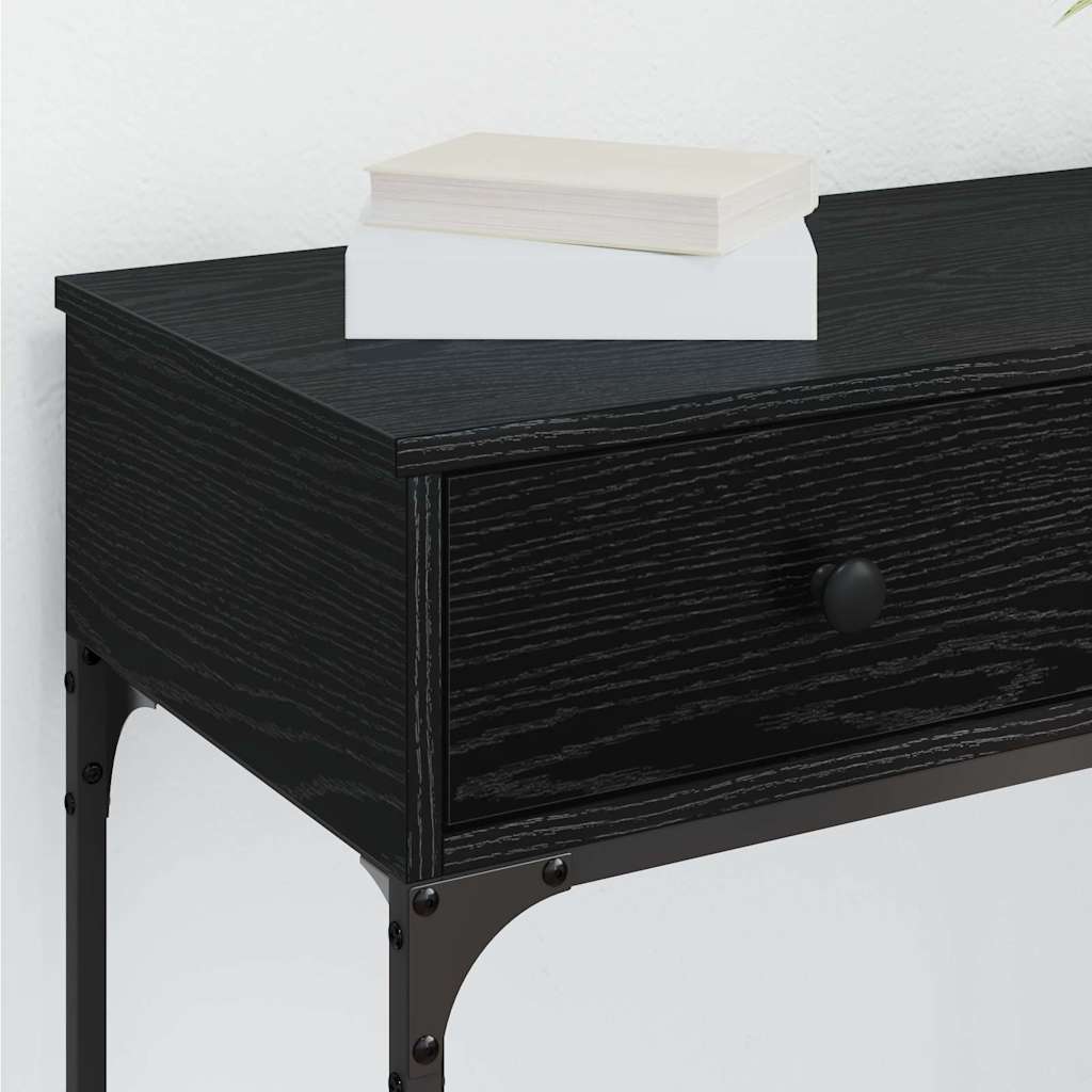vidaXL Konsolentisch mit Regal Schwarz Eichen-Optik 75 x 34.5 x 75 cm