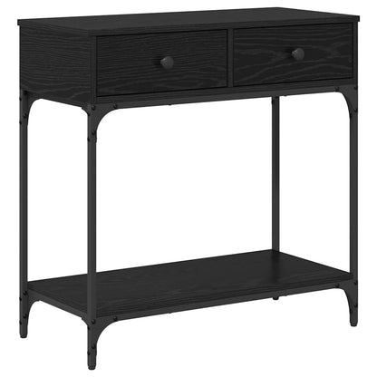 vidaXL Konsolentisch mit Regal Schwarz Eichen-Optik 75 x 34.5 x 75 cm