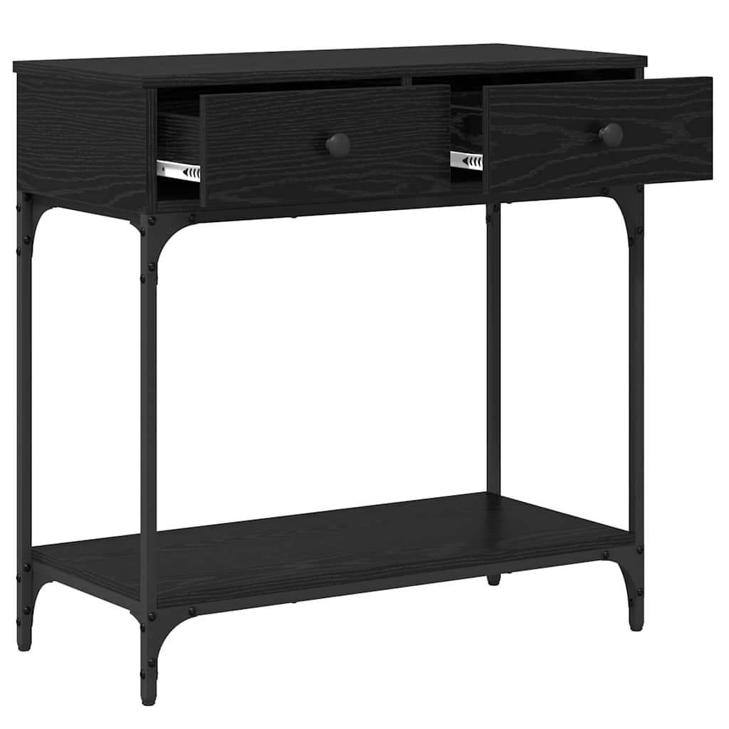 vidaXL Konsolentisch mit Regal Schwarz Eichen-Optik 75 x 34.5 x 75 cm