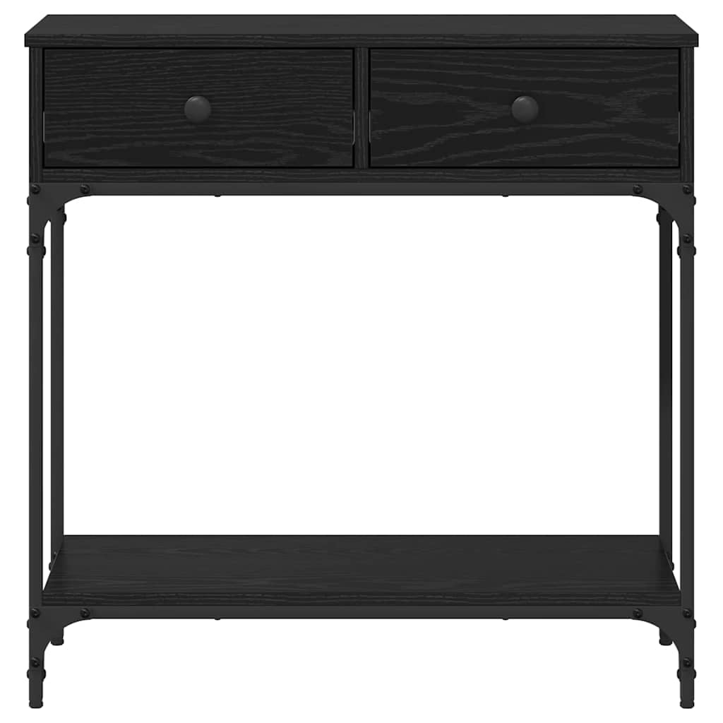 vidaXL Konsolentisch mit Regal Schwarz Eichen-Optik 75 x 34.5 x 75 cm