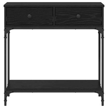 vidaXL Konsolentisch mit Regal Schwarz Eichen-Optik 75 x 34.5 x 75 cm