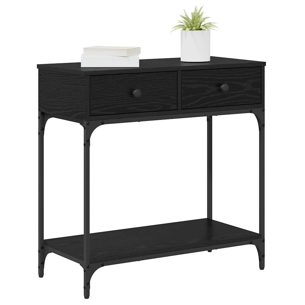 vidaXL Konsolentisch mit Regal Schwarz Eichen-Optik 75 x 34.5 x 75 cm