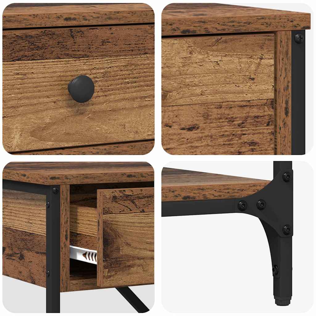 vidaXL Konsolentisch mit Schubladen Braun 100 x 34,5 x 75 cm Holz