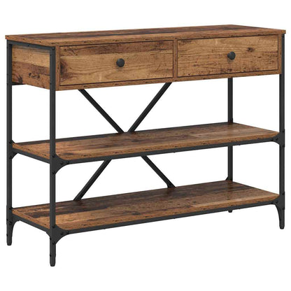 vidaXL Konsolentisch mit Schubladen Braun 100 x 34,5 x 75 cm Holz