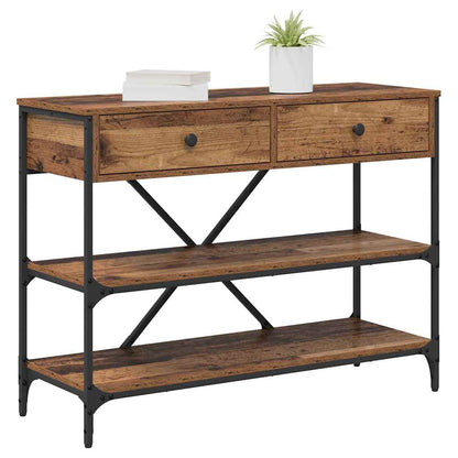 vidaXL Konsolentisch mit Schubladen Braun 100 x 34,5 x 75 cm Holz