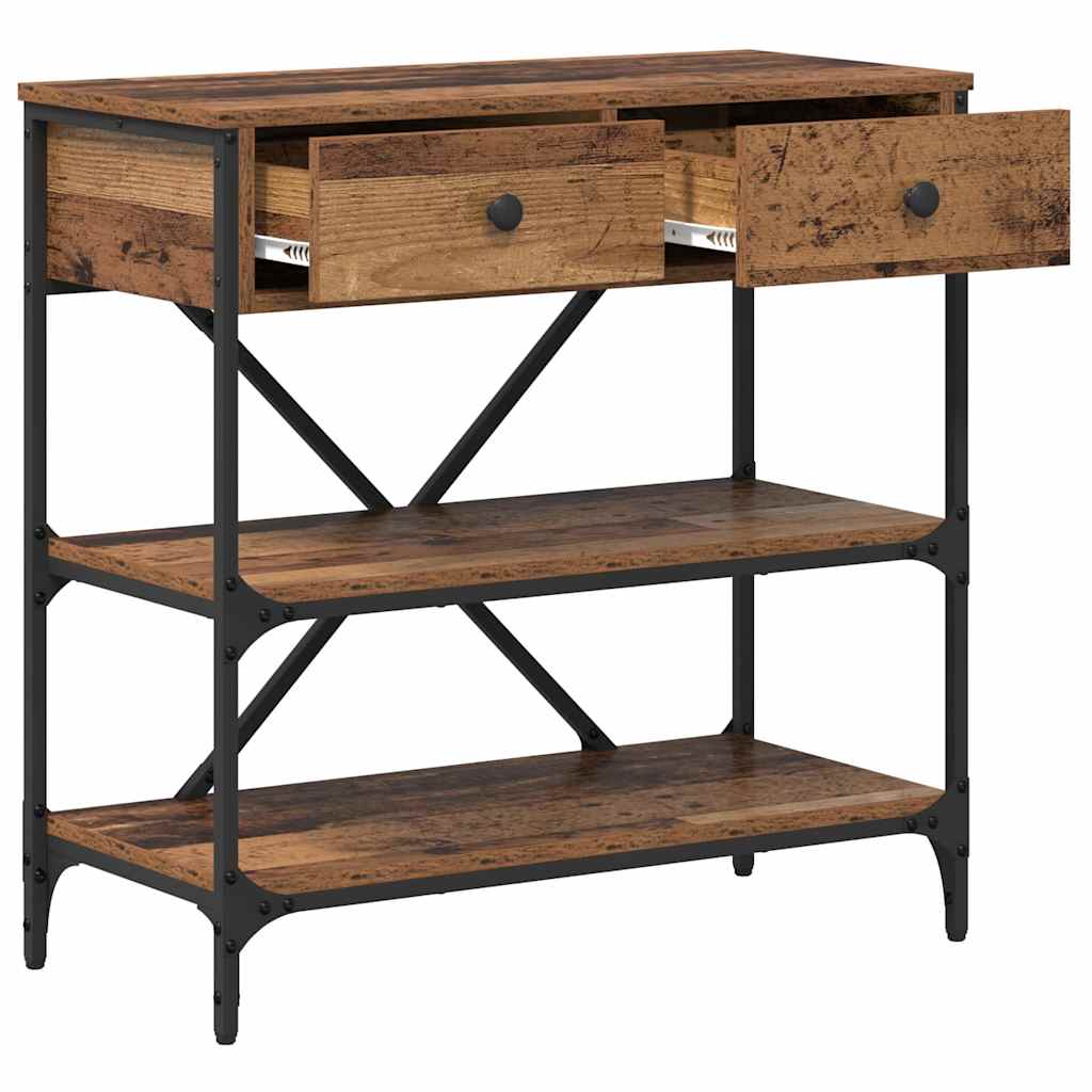 vidaXL Konsolentisch mit Schubladen Braun 100 x 34,5 x 75 cm Holz