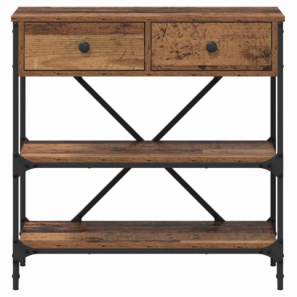 vidaXL Konsolentisch mit Schubladen Braun 100 x 34,5 x 75 cm Holz