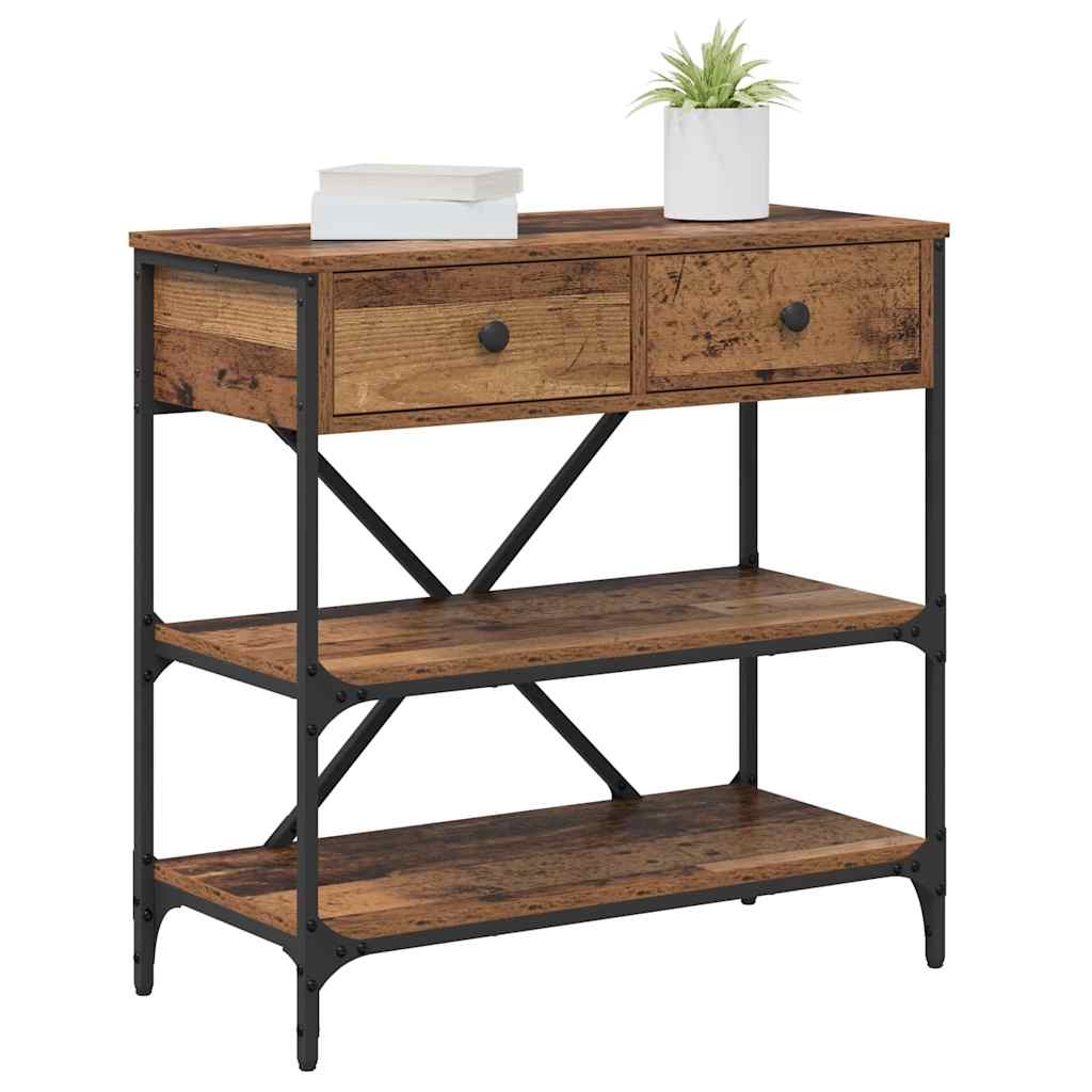 vidaXL Konsolentisch mit Schubladen Braun 100 x 34,5 x 75 cm Holz