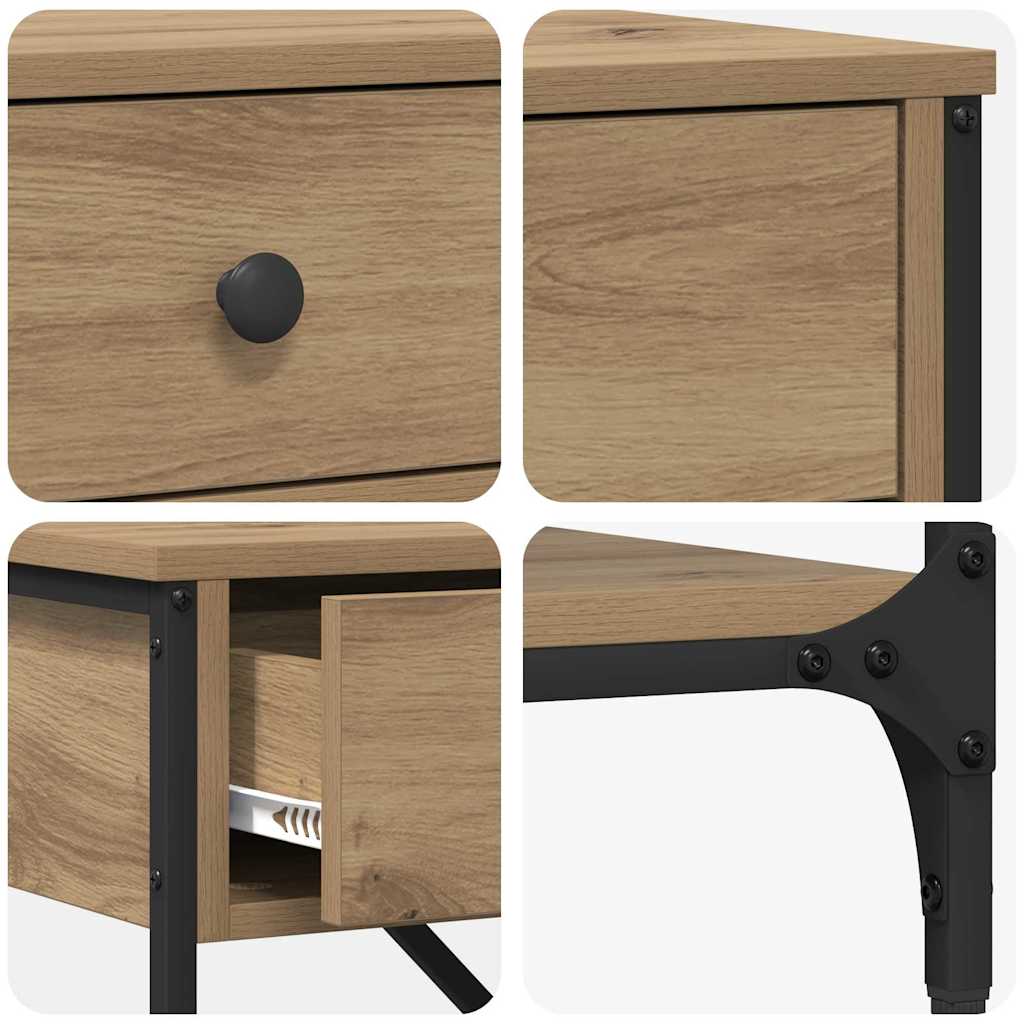 vidaXL Konsolentisch mit Schubladen Braun 100 x 34,5 x 75 cm Holz