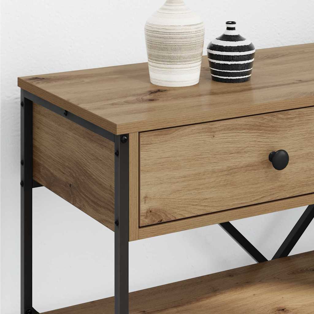 vidaXL Konsolentisch mit Schubladen Braun 100 x 34,5 x 75 cm Holz