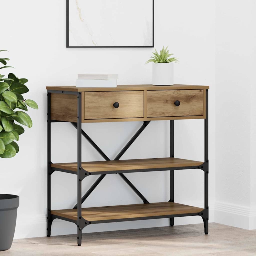 vidaXL Konsolentisch mit Schubladen Braun 100 x 34,5 x 75 cm Holz
