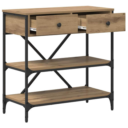 vidaXL Konsolentisch mit Schubladen Braun 100 x 34,5 x 75 cm Holz