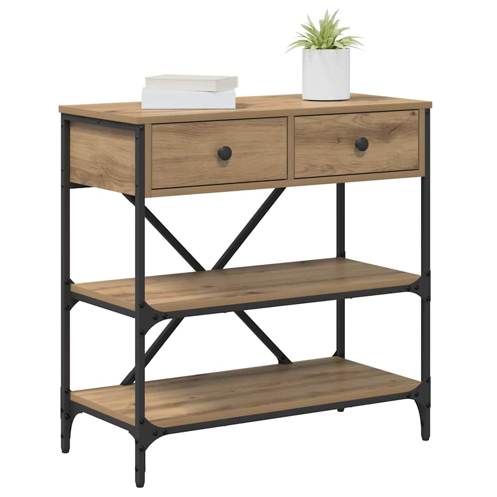 vidaXL Konsolentisch mit Schubladen Braun 100 x 34,5 x 75 cm Holz