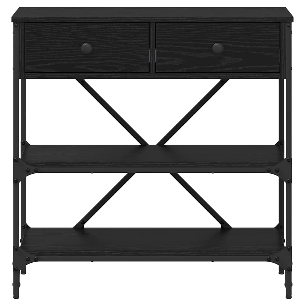 vidaXL Konsolentisch Schwarz Eichen-Optik 100 x 34,5 x 75 cm Holz