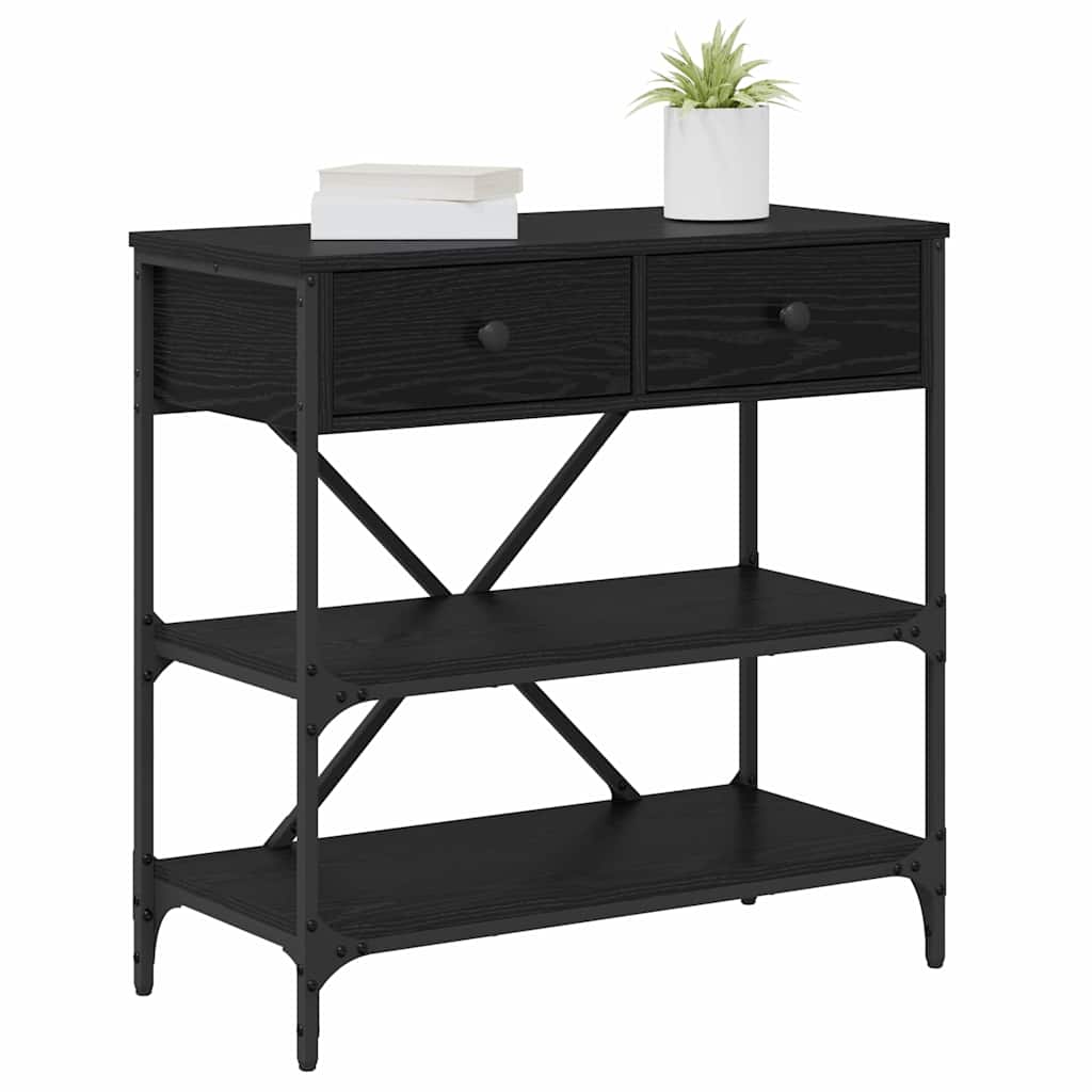vidaXL Konsolentisch Schwarz Eichen-Optik 100 x 34,5 x 75 cm Holz