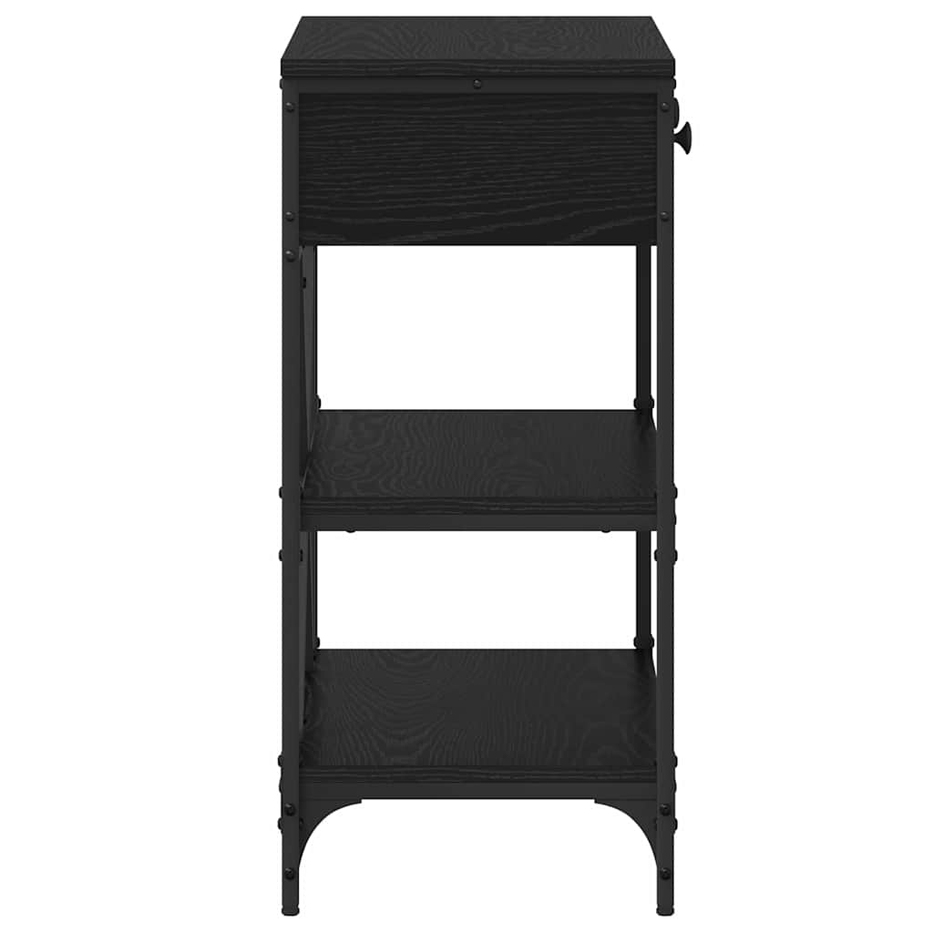 vidaXL Konsolentisch Schwarz Eichen-Optik 100 x 34,5 x 75 cm Holz