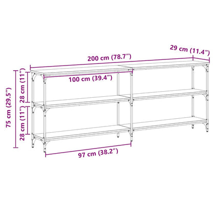 Konsolentisch Altholz 200 x 29 x 75 cm Sperrholz und Metall