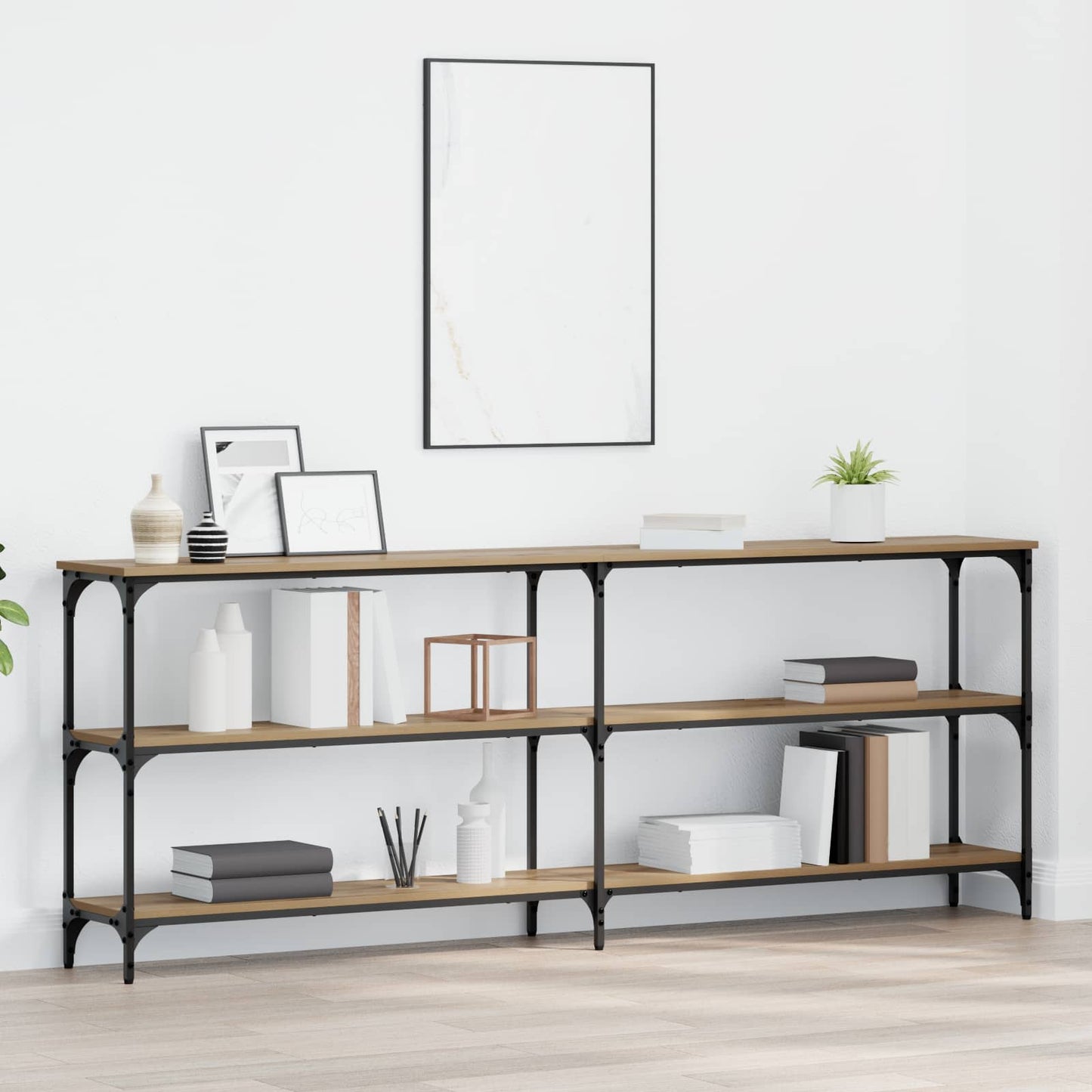 vidaXL Konsolentisch Artisan-Eiche 200 x 29 x 75 cm