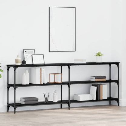 vidaXL Konsolentisch Schwarz Eichen-Optik 200 x 29 x 75 cm