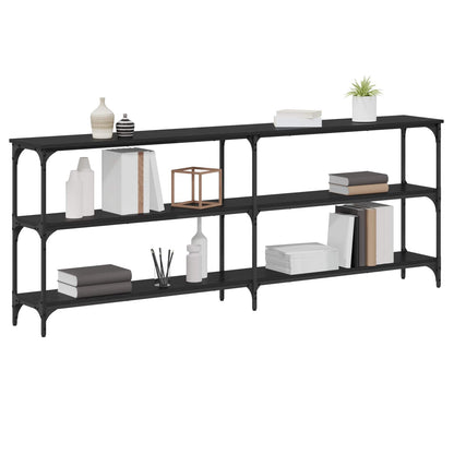 vidaXL Konsolentisch Schwarz Eichen-Optik 200 x 29 x 75 cm