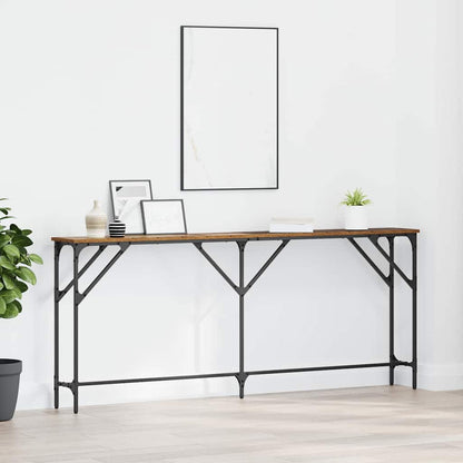vidaXL Konsolentisch Altholz 180 x 23 x 75 cm Schichtholz und Metall
