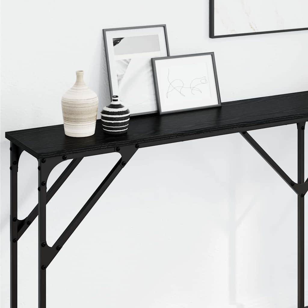 vidaXL Konsolentisch Schwarz Eichen-Optik 180 x 23 x 75 cm