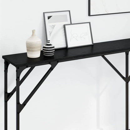 vidaXL Konsolentisch Schwarz Eichen-Optik 180 x 23 x 75 cm