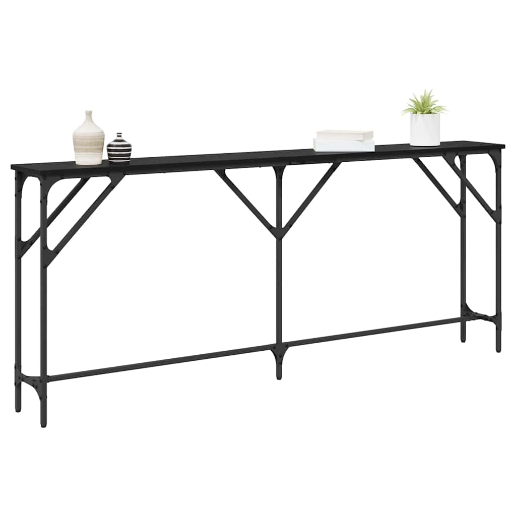 vidaXL Konsolentisch Schwarz Eichen-Optik 180 x 23 x 75 cm