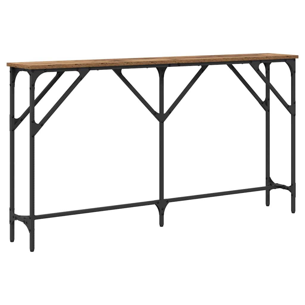 vidaXL Konsolentisch Altholz 140 x 23 x 75 cm Schichtholz und Metall