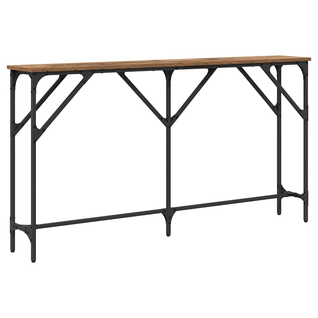 vidaXL Konsolentisch Altholz 140 x 23 x 75 cm Schichtholz und Metall