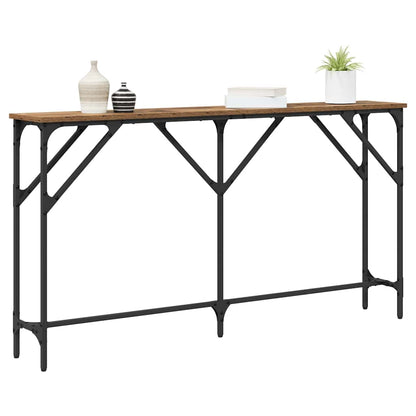 vidaXL Konsolentisch Altholz 140 x 23 x 75 cm Schichtholz und Metall