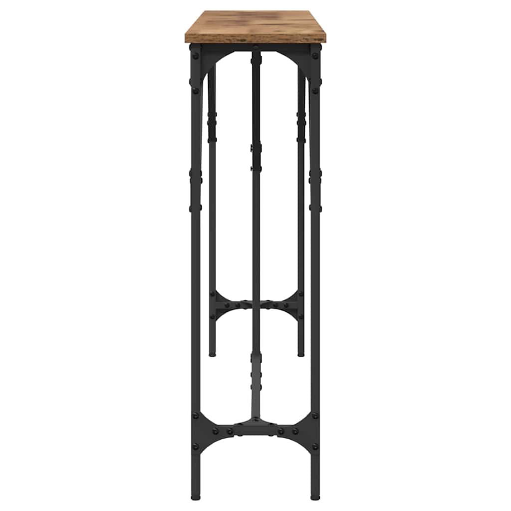 vidaXL Konsolentisch Altholz 140 x 23 x 75 cm Schichtholz und Metall