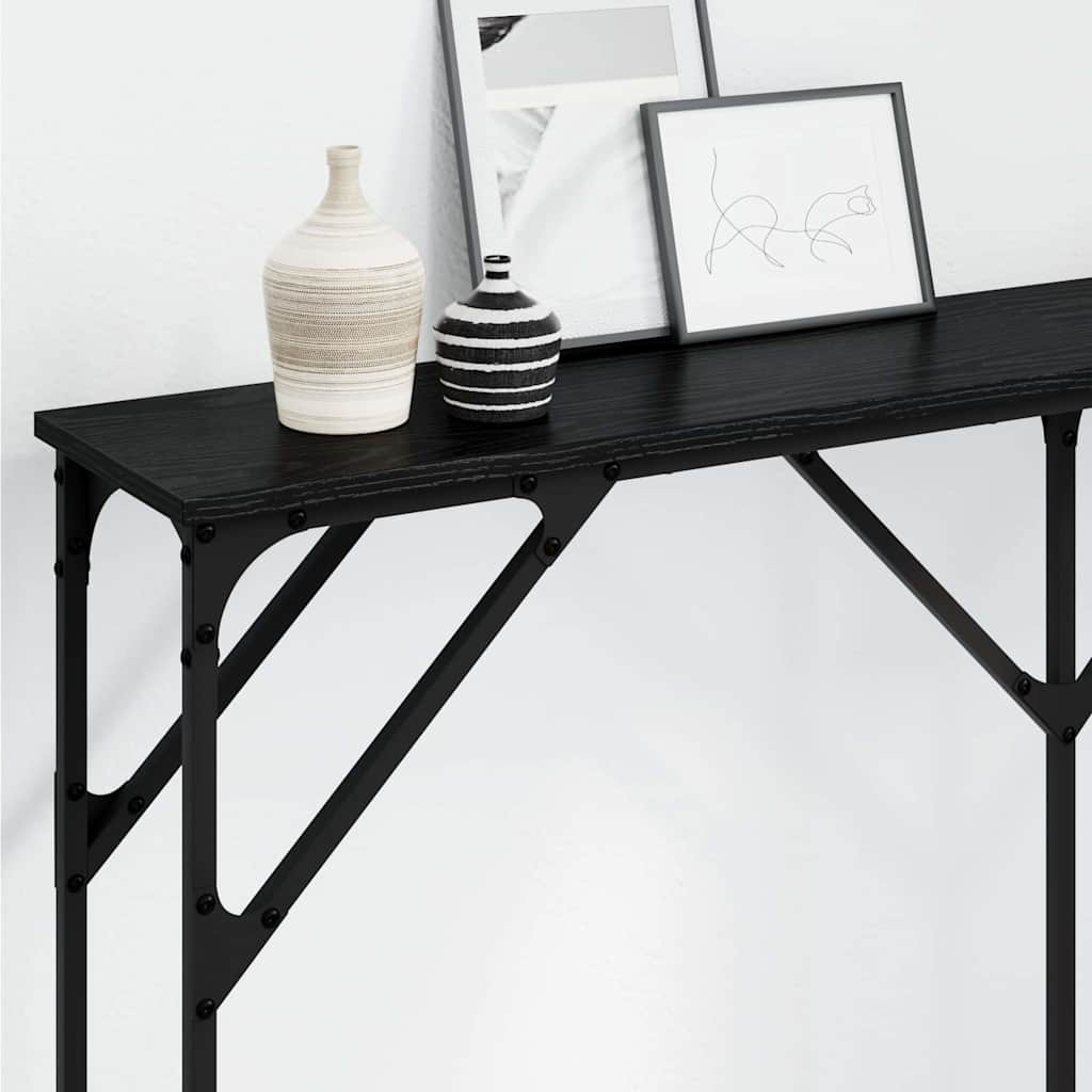 vidaXL Konsolentisch Schwarz Eichen-Optik 140 x 23 x 75 cm