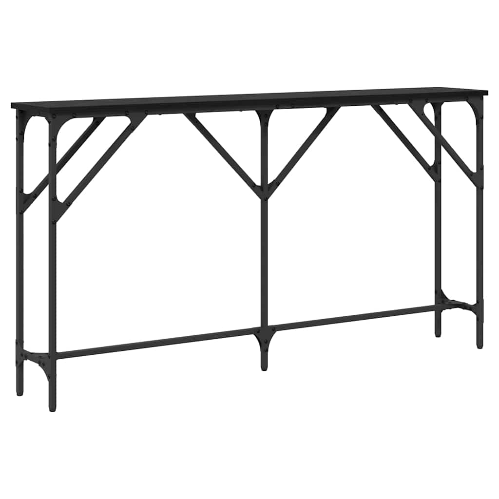 vidaXL Konsolentisch Schwarz Eichen-Optik 140 x 23 x 75 cm