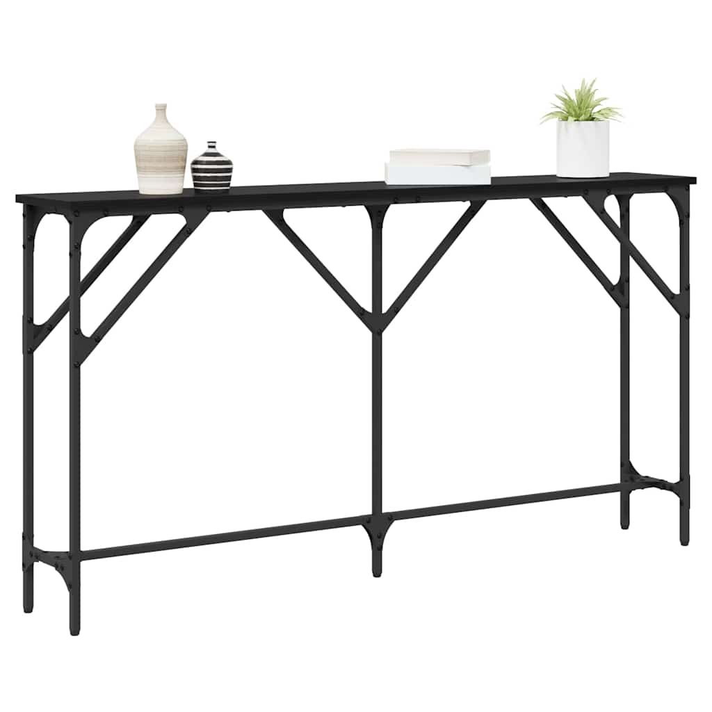vidaXL Konsolentisch Schwarz Eichen-Optik 140 x 23 x 75 cm