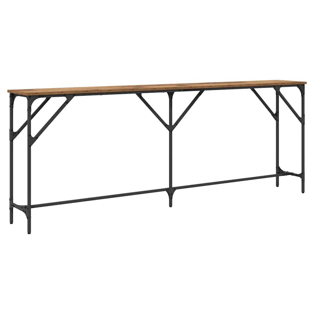 vidaXL Konsolentisch Altholz 200 x 29 x 75 cm Schichtholz und Metall