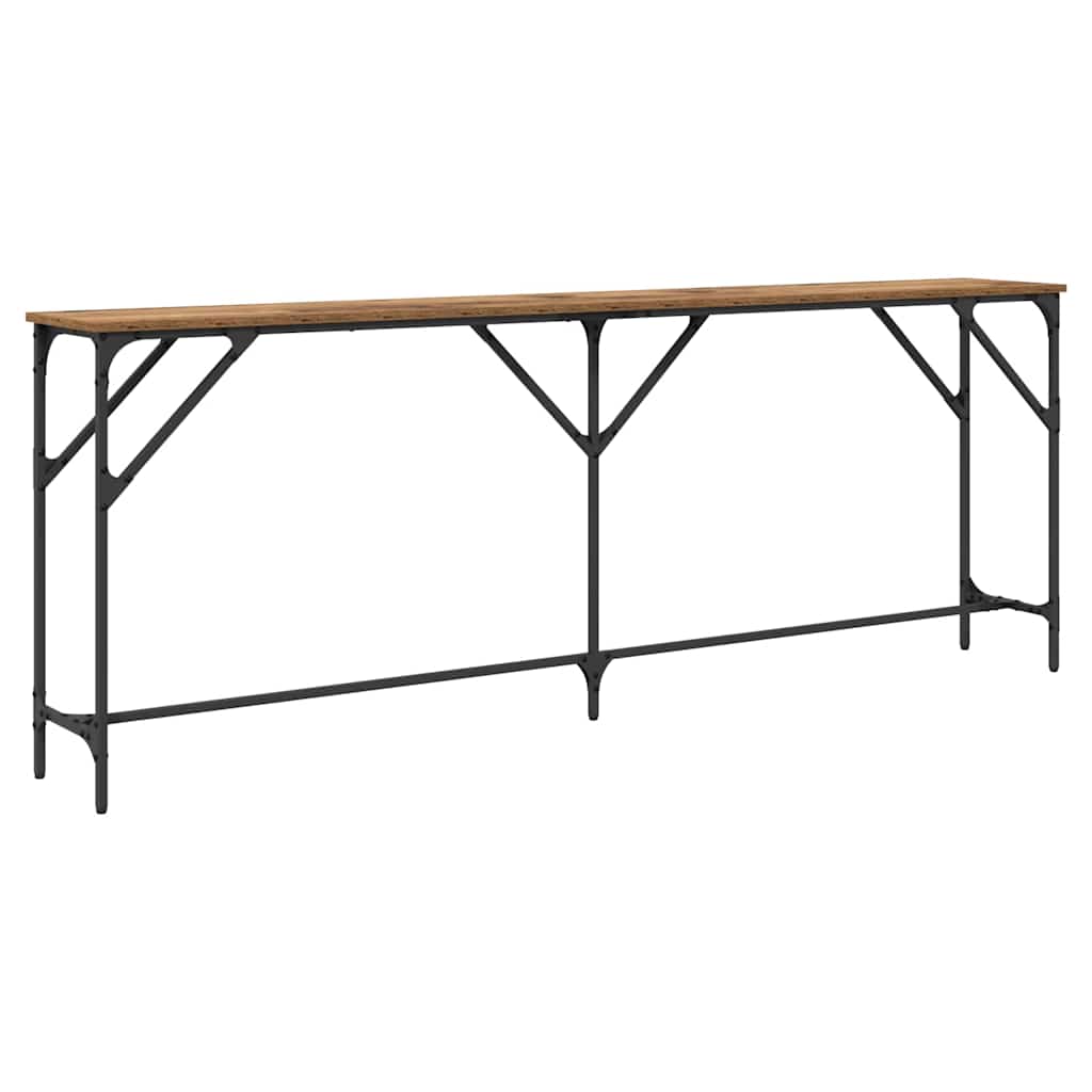 vidaXL Konsolentisch Altholz 200 x 29 x 75 cm Schichtholz und Metall