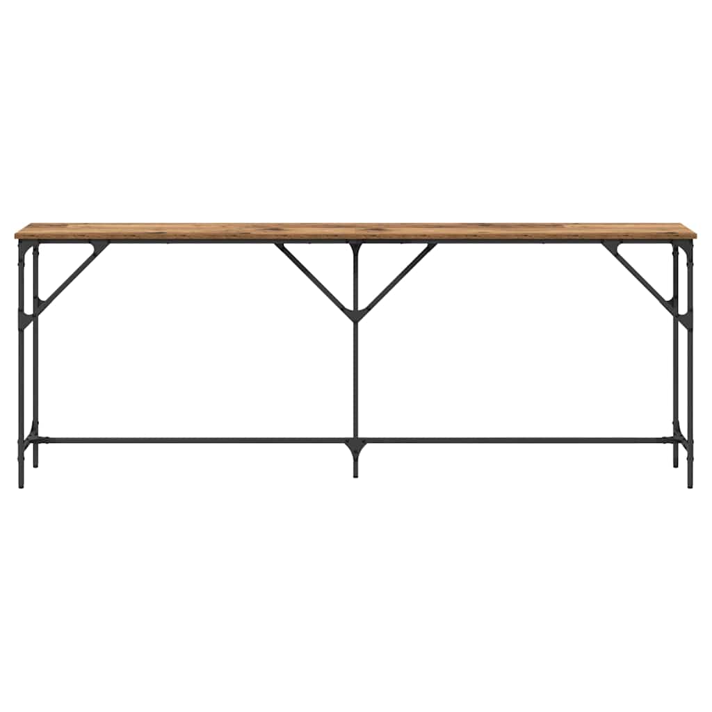 vidaXL Konsolentisch Altholz 200 x 29 x 75 cm Schichtholz und Metall
