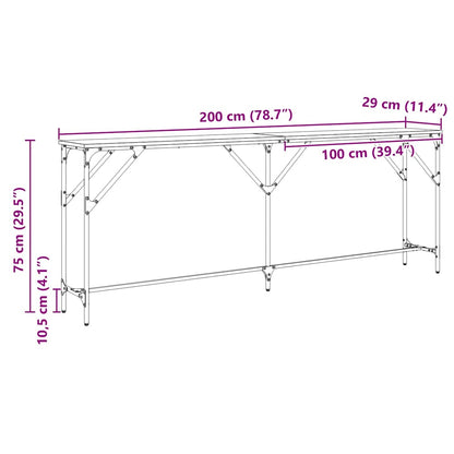 vidaXL Konsolentisch Altholz 200 x 29 x 75 cm Schichtholz und Metall