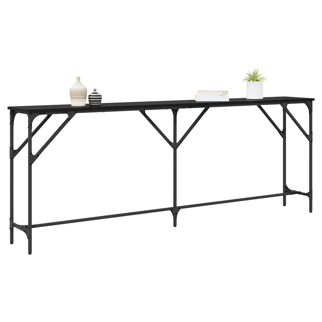 vidaXL Konsolentisch Schwarz Eichen-Optik 200 x 29 x 75 cm
