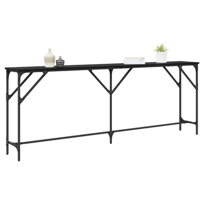 vidaXL Konsolentisch Schwarz Eichen-Optik 200 x 29 x 75 cm